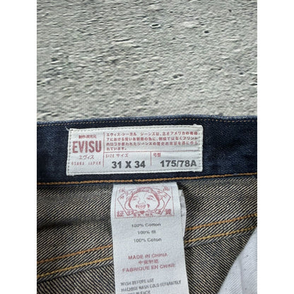 Evisu jeans daicock big logo yellow selvedge denim