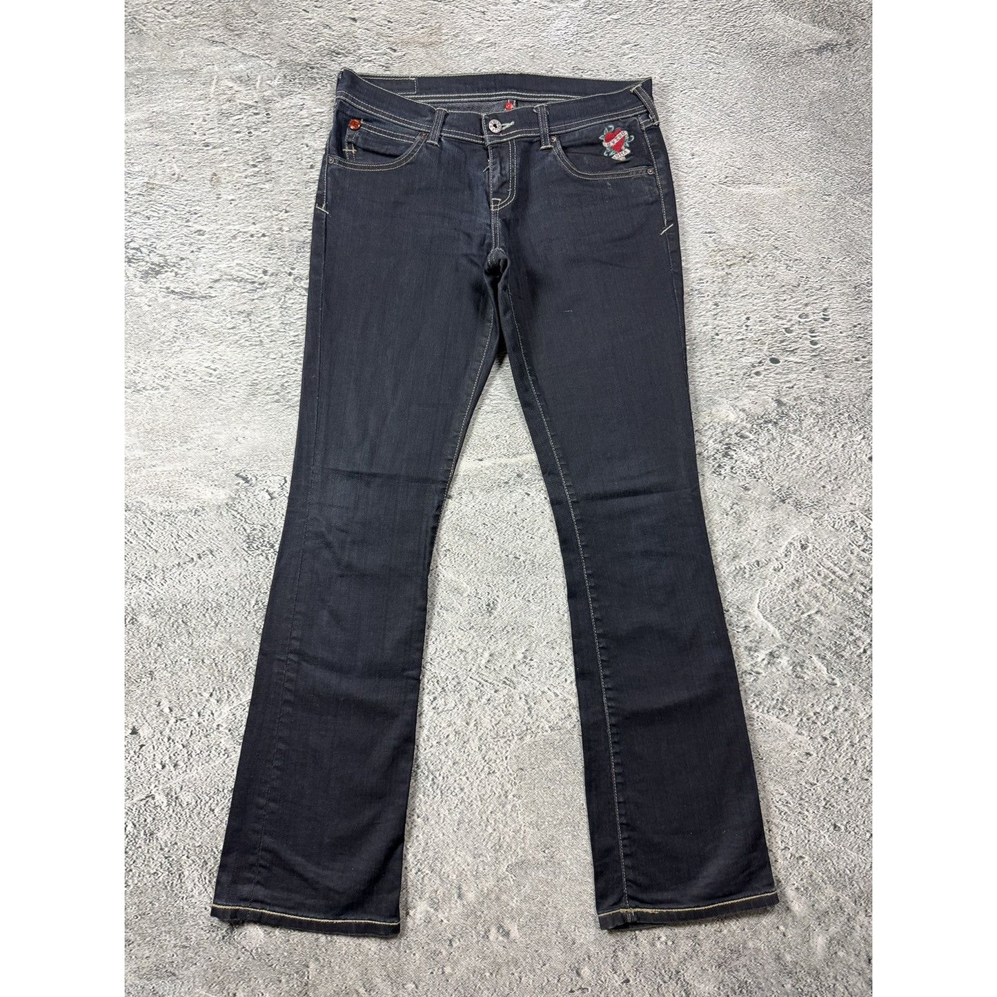 Evisu x Puma vintage flared black jeans seagulls Y2K