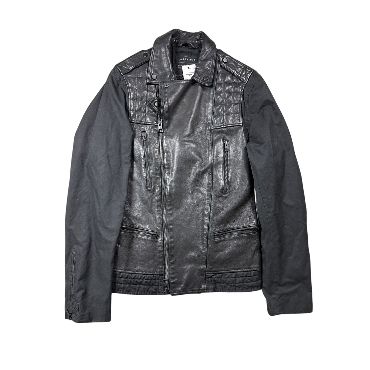 Allsaints Vintage Leather Jacket biker Avant Garde black