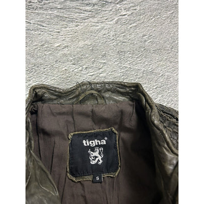 Tigha leather jacket brown vintage avant garde