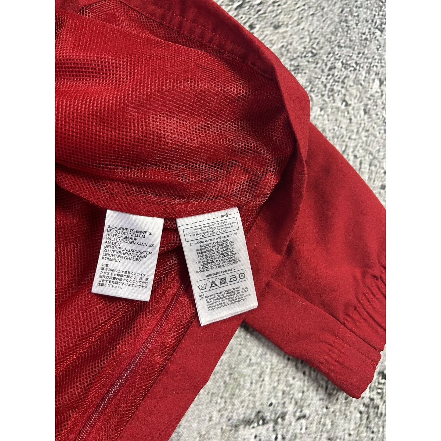 Adidas track jacket vintage red Y2K nylon zip
