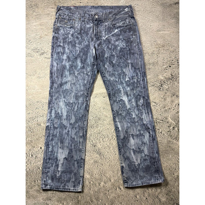 True Religion jeans washed denim white paited acidwash