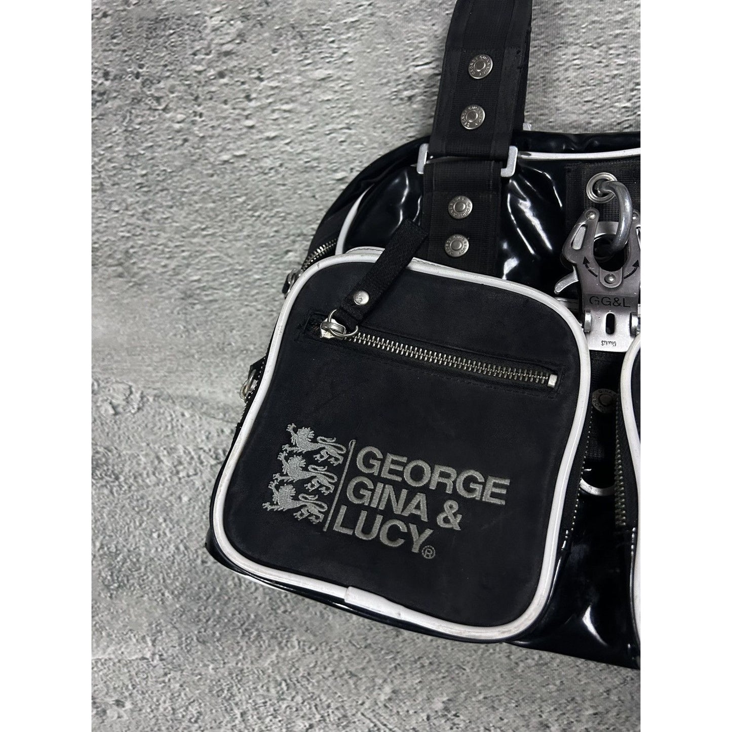 George Gina & Lucy bag latex black GG&L bag Y2K black