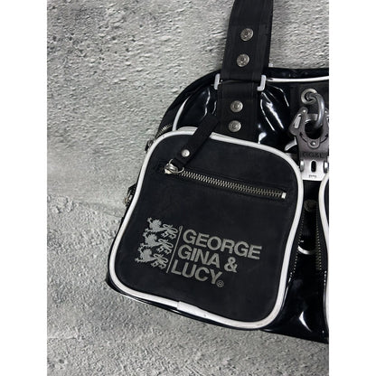 George Gina & Lucy bag latex black GG&L bag Y2K black