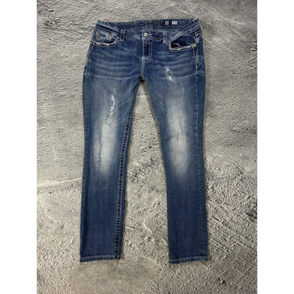 Miss Me flared bootcut white stitching denim vintage y2k