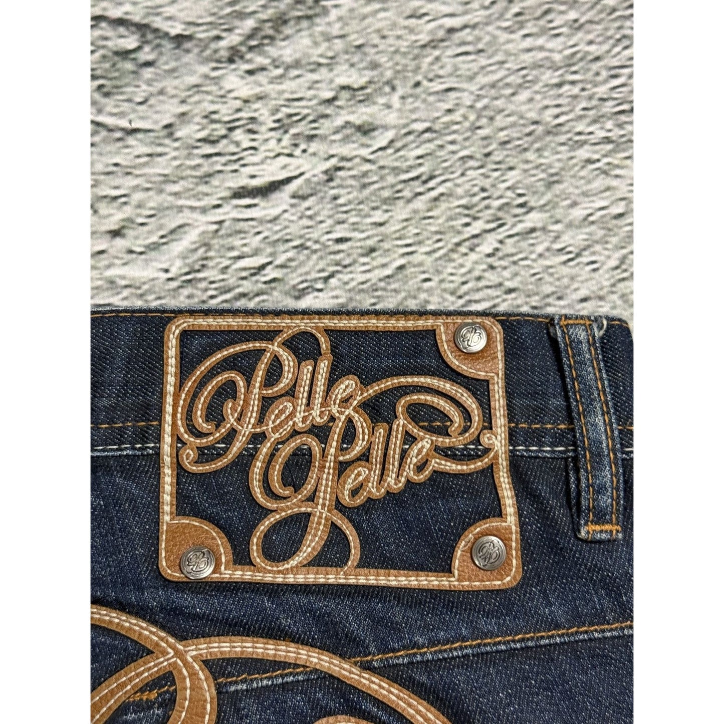 Pelle Pelle vintage navy blue jeans Y2K baggy denim big logo