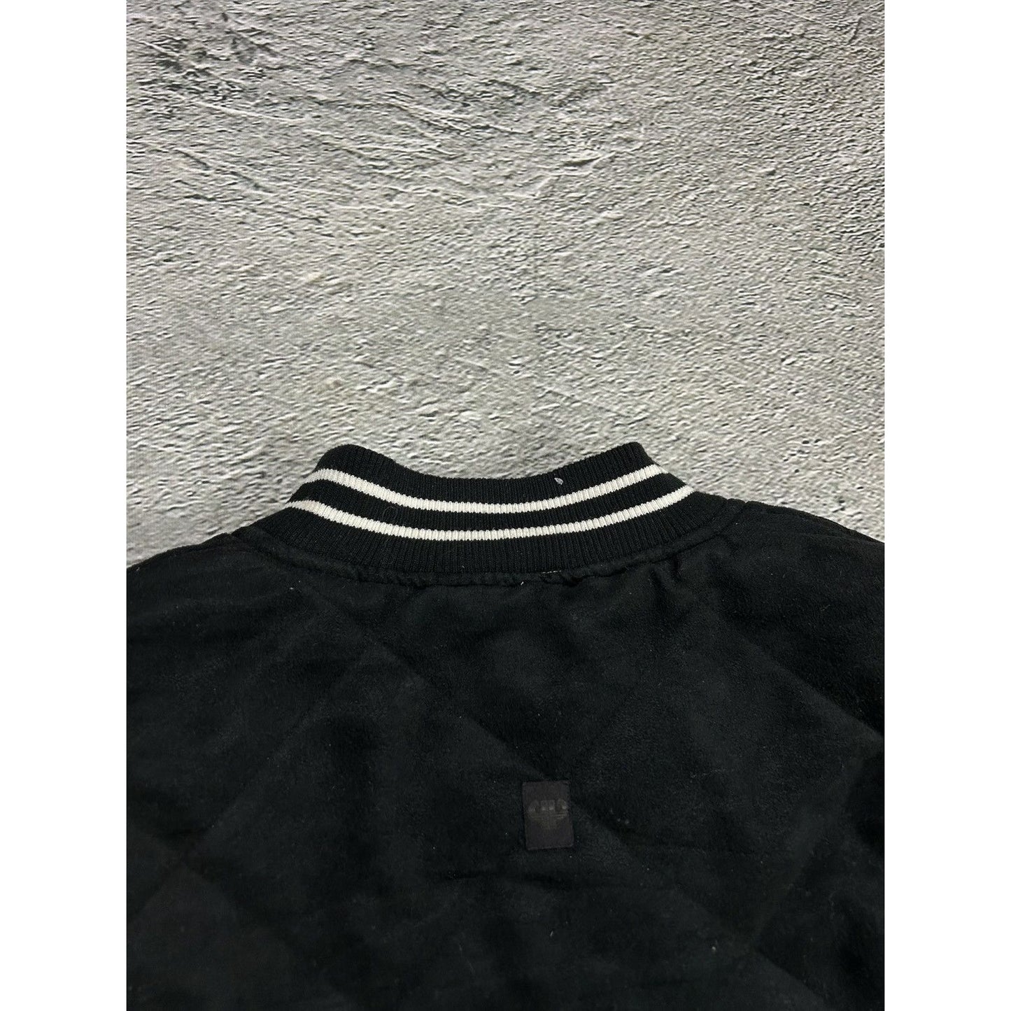 Pelle Pelle jacket big logo 90s black bomber varsity