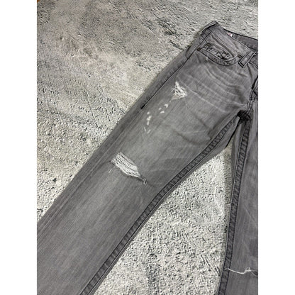 True Religion jeans vintage grey Drew straight distressed