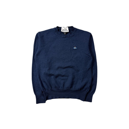 Vivienne Westwood knit small orb logo navy lana wool