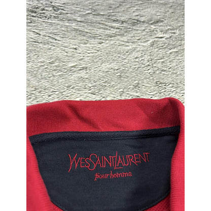 YSL red sweatshirt polo vintage Yves Saint Laurent 90s