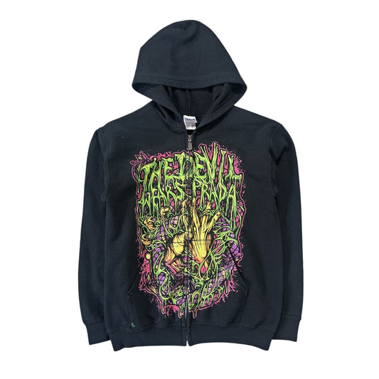 Y2K vintage zip hoodie black The Devil wears Prada horror