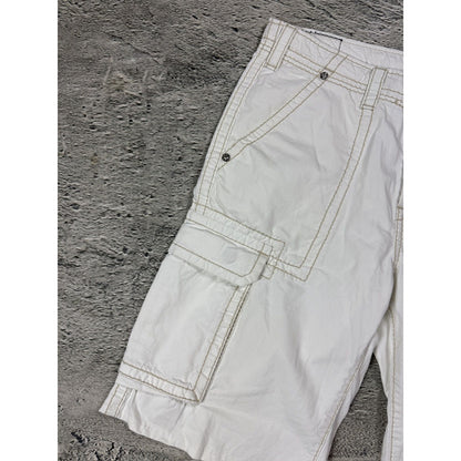 True Religion Cargo White jorts denim shorts
