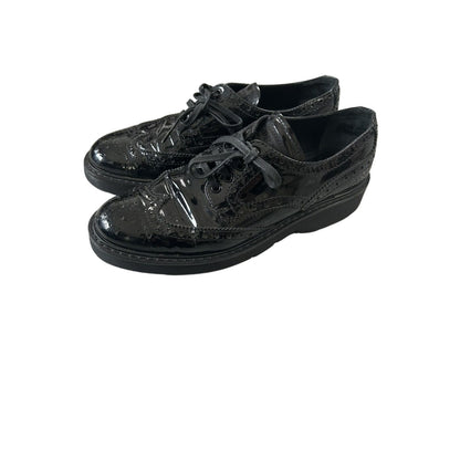 Prada Wingtip Patent Brogue Oxfords Black 38,5 Red Tab