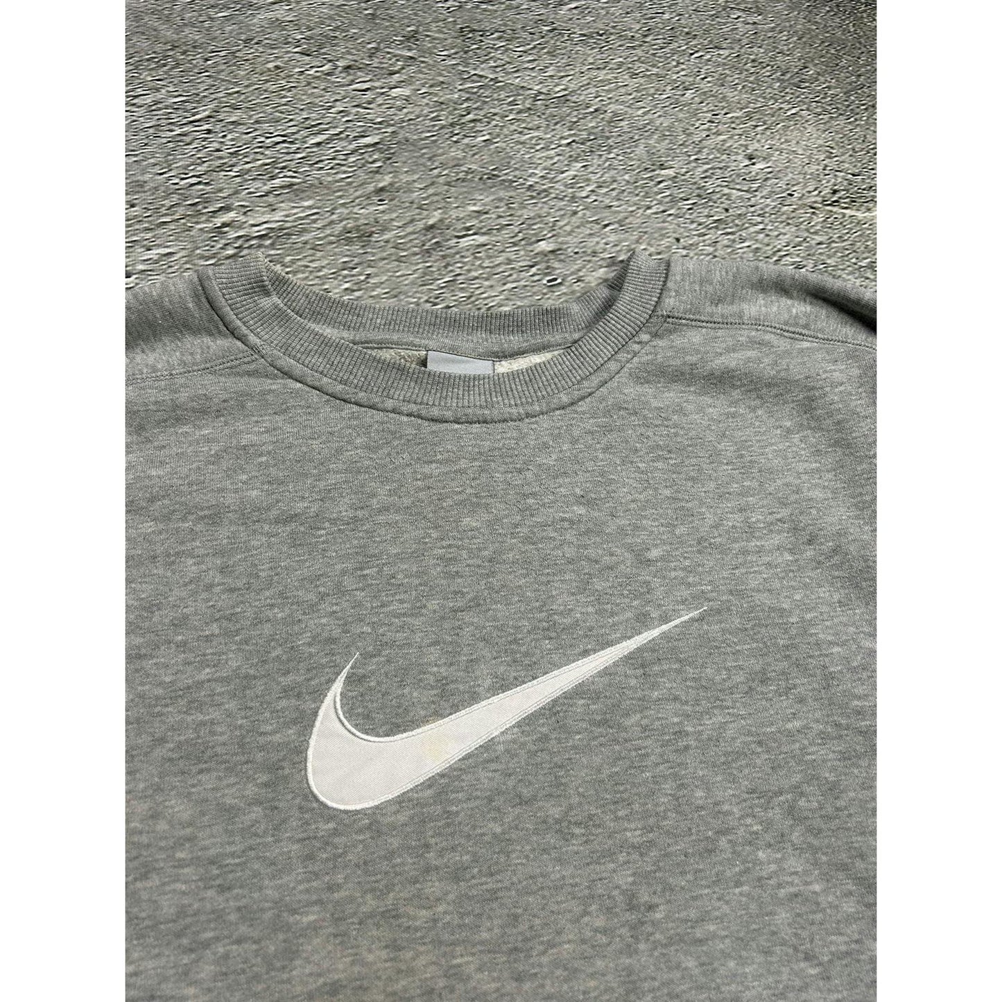 Nike vintage grey sweatshirt big swoosh 2000s