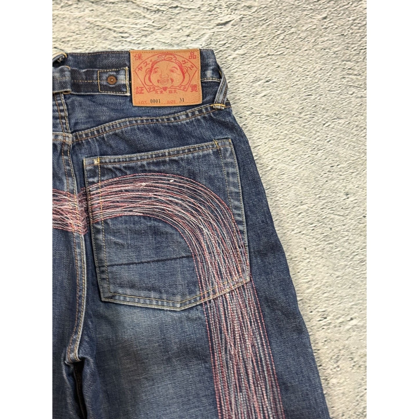 Evisu jeans daicock big logo gradient purple pink white