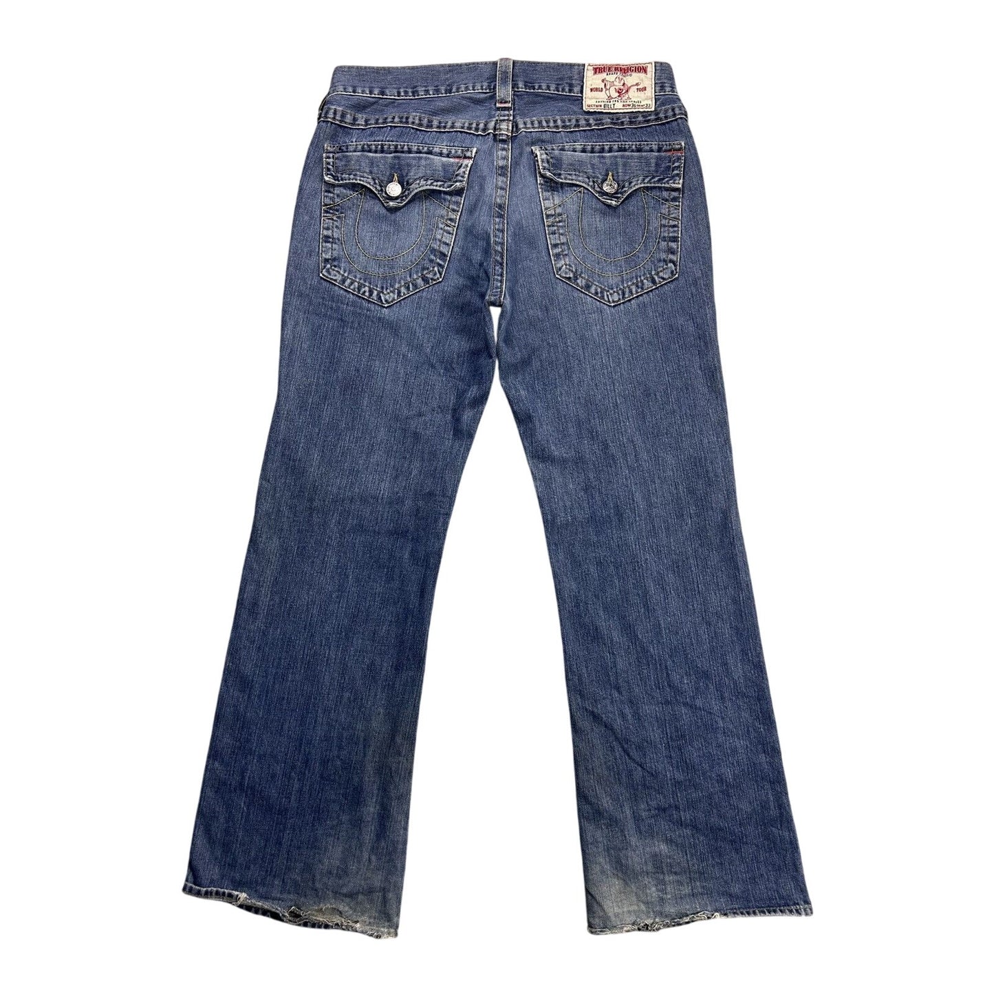 True Religion blue jeans contrast stitching Billy flared Y2K