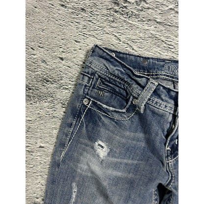 Miss Me flared bootcut white stitching denim vintage y2k