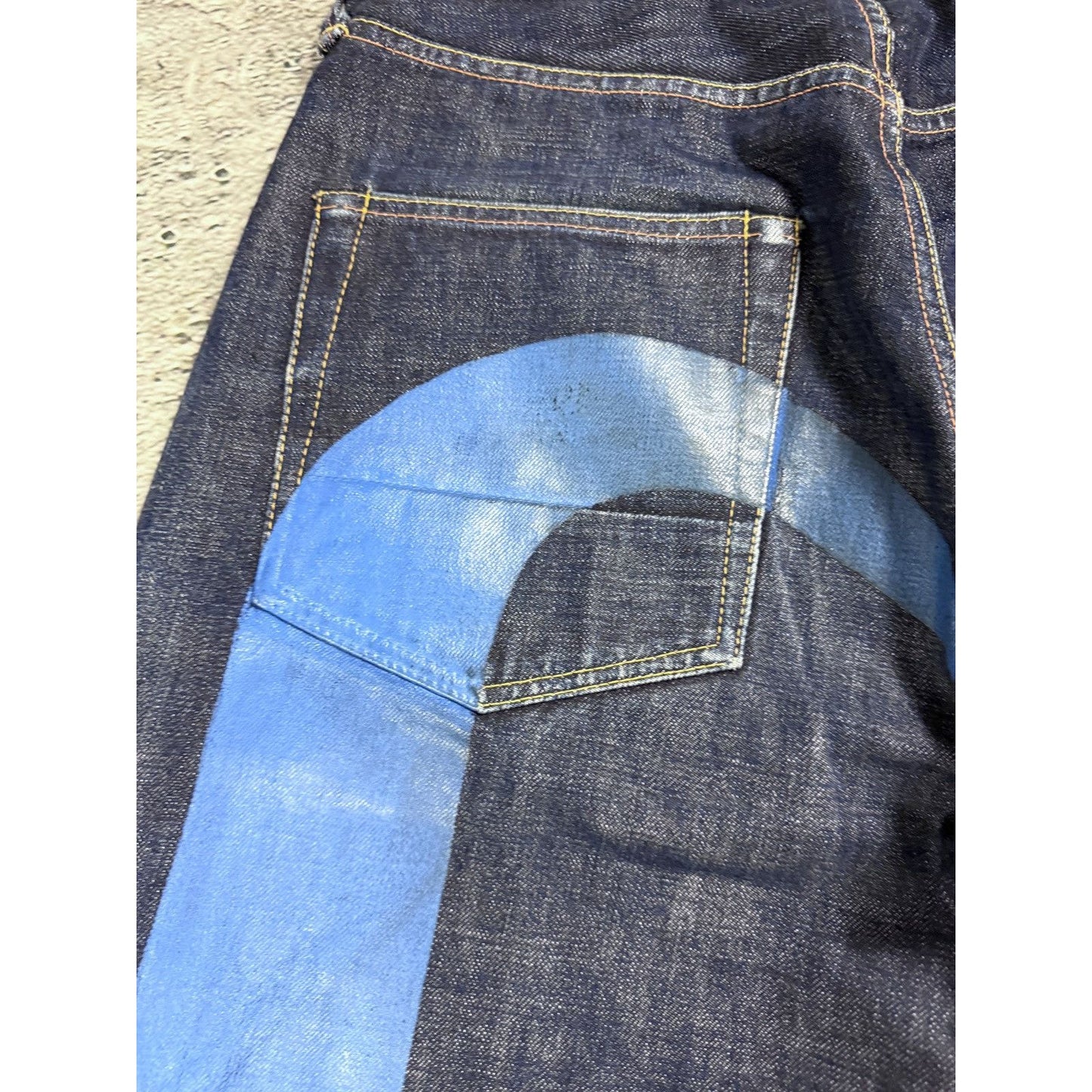 Evisu jeans daicock blue big logo selvedge denim