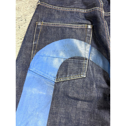 Evisu jeans daicock blue big logo selvedge denim
