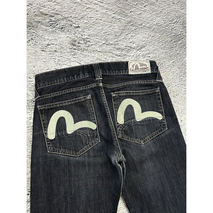 Evisu x Puma vintage black jeans mint seagulls