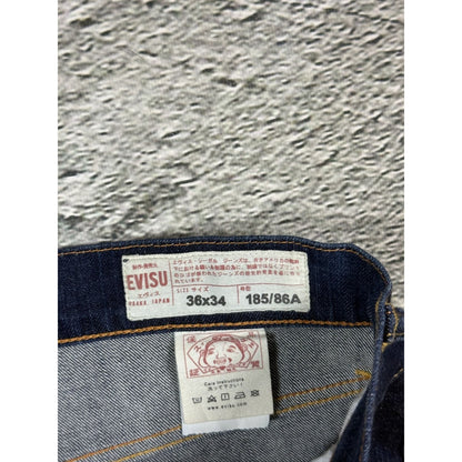 Evisu jeans daicock red big logo navy raw denim Selvedge