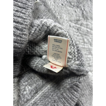 True Religion vintage grey zip sweater Y2K alpaca merino