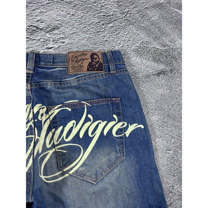 Ed Hardy Christian Audigier vintage jeans big logo pants