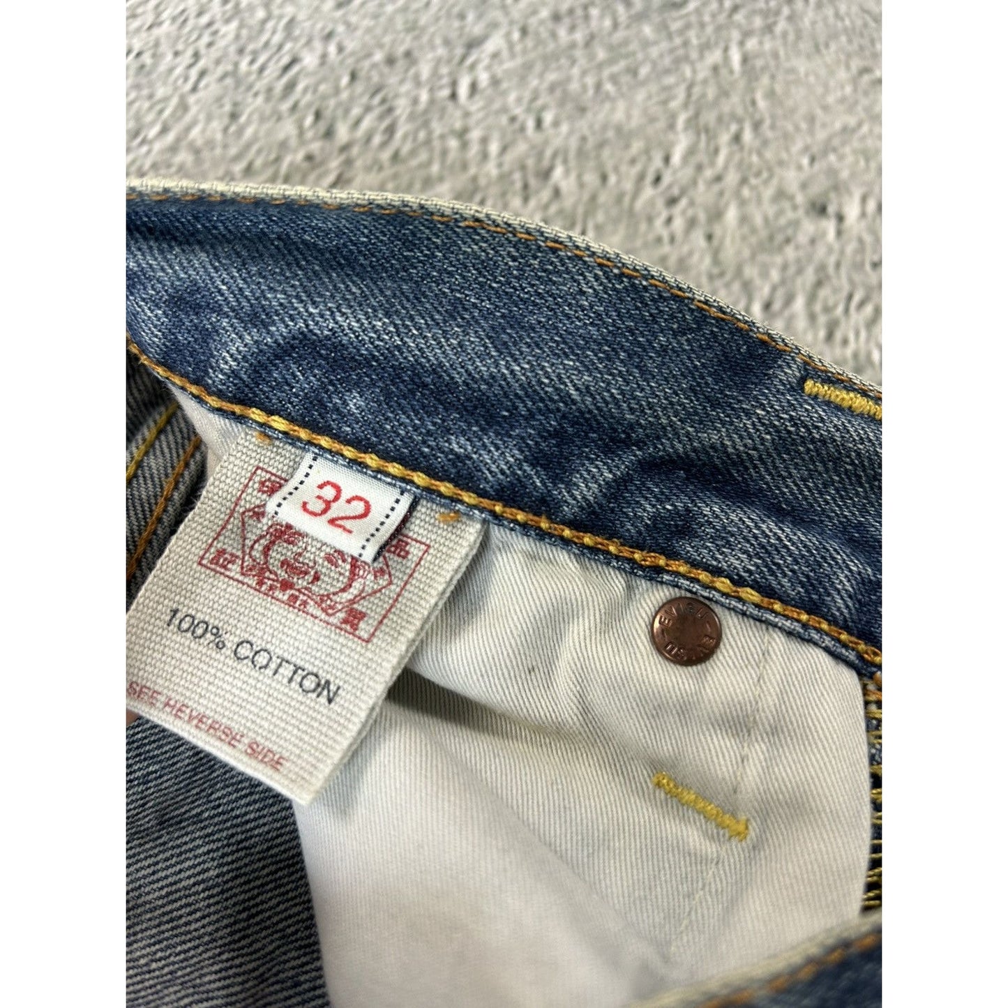 Evisu jeans vintage embroidery seagull logo selvedge