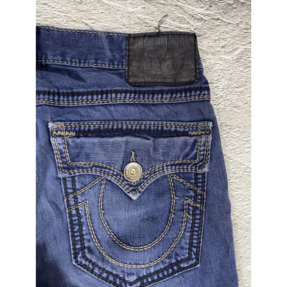 True Religion Billy blue jeans Black thick stitching Y2K