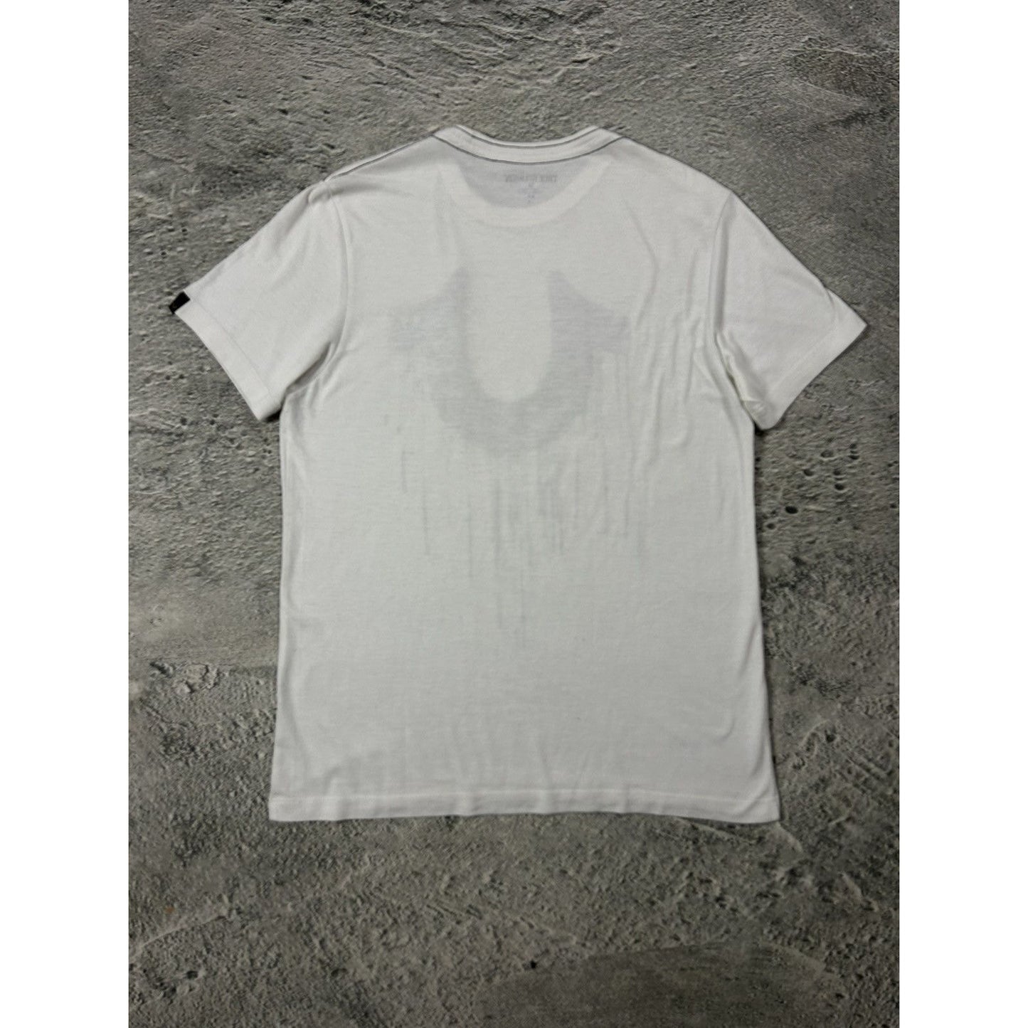 True Religion T-shirt white big logo silver horseshoe