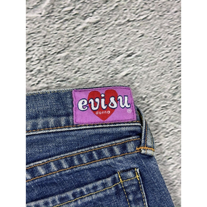 Evisu Donna jeans bootcut gray seagull embroidery
