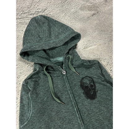 True Religion zip hoodie vintage Skull Green studded