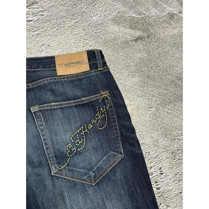 Ed Hardy Christian Audigier vintage jeans big logo pants