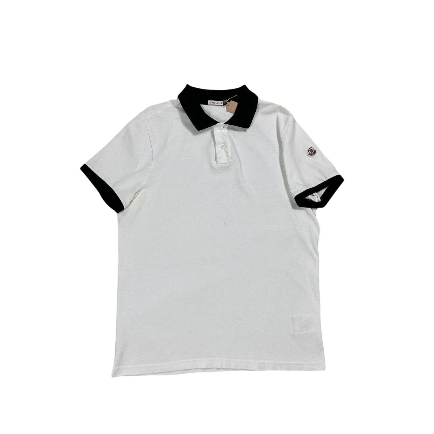 Moncler Polo Shirt White T-shirt small logo on the sleeve