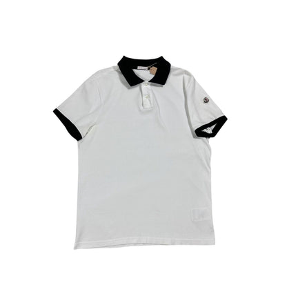 Moncler Polo Shirt White T-shirt small logo on the sleeve