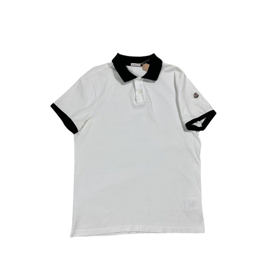 Moncler Polo Shirt White T-shirt small logo on the sleeve