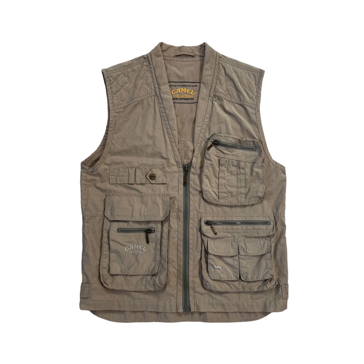 Camel Multipocket Vest Vintage 90s Beige Rare Streetwear