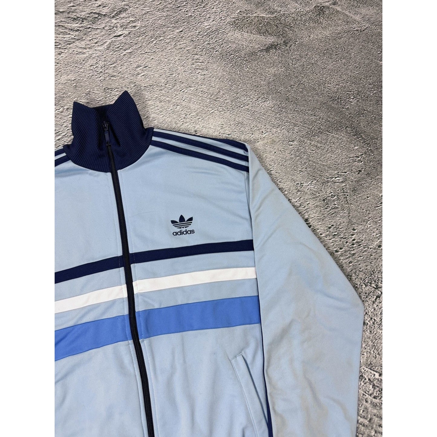 Adidas zip sweatshirt navy track jacket baby blue Espana 82