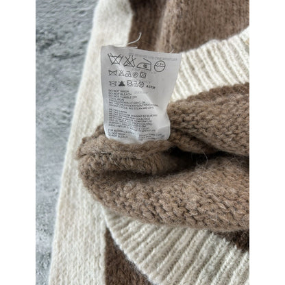Prada Alpaca wool sweater zip turtleneck cardigan brown