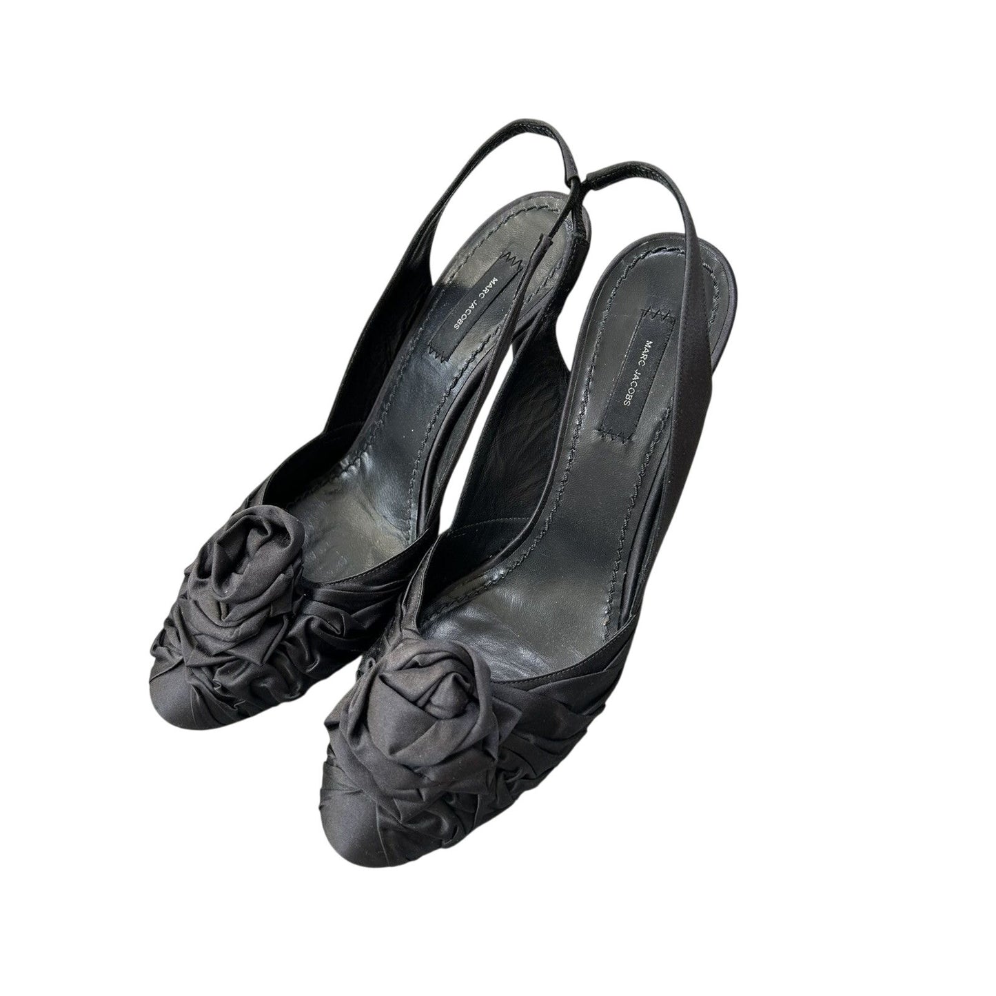 Marc Jacobs heels black rose applique sandals