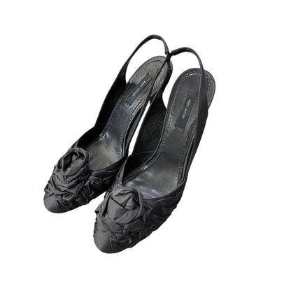Marc Jacobs heels black rose applique sandals