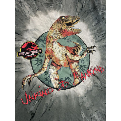 1997 Jurassic Park Movie T-shirt tie-dye Unkind to mankind