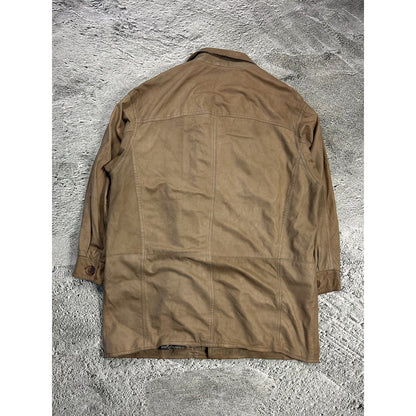 Yves Saint Laurent coat vintage brown lamb leather viscose