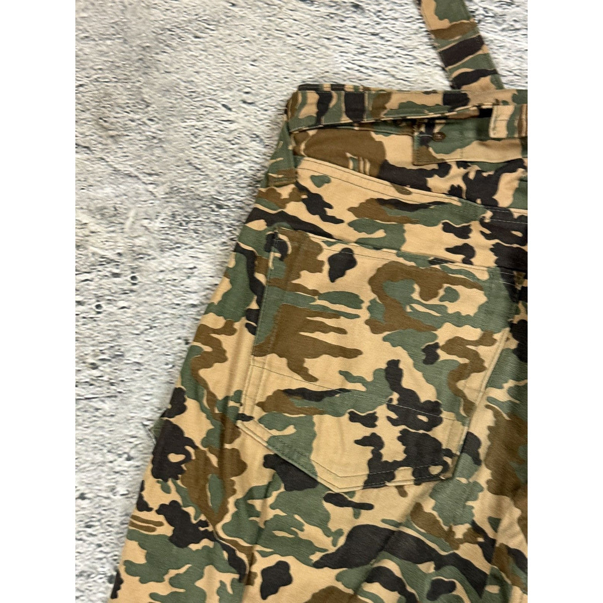 Evisu private stock camo Evis cow tag hand painted