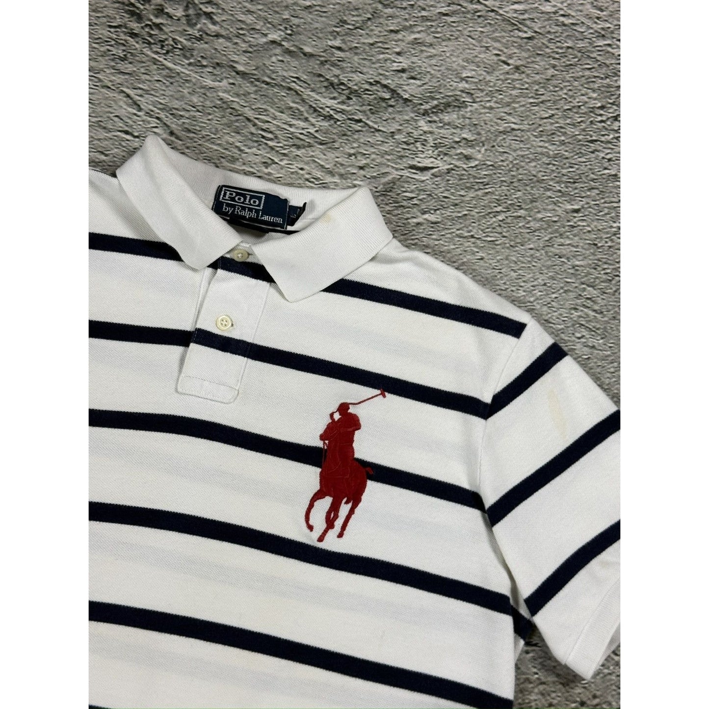Chief Keef Polo Ralph Lauren white striped big pony