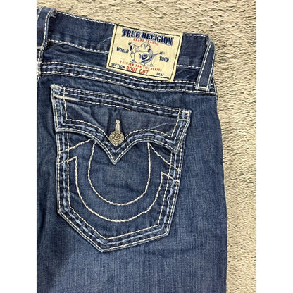 True Religion blue jeans white stitching Y2K bootcut