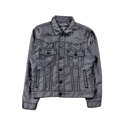 True Religion denim jacket silver black rare sample