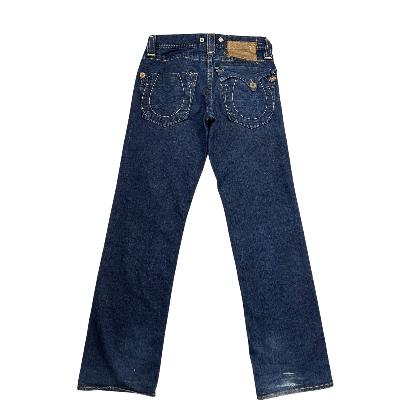True Religion blue jeans thick stitching baggy Y2K