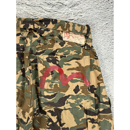 Evisu private stock camo Evis cow tag hand painted