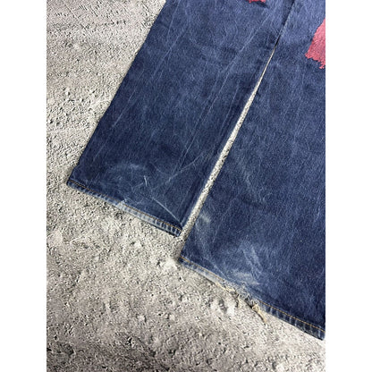 Evisu jeans daicock big logo red selvedge denim